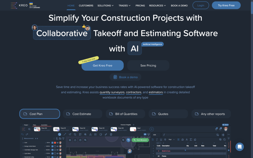 Kreo : Simplify Your Construction Projects with Collaborative Takeoff and Estimating Software